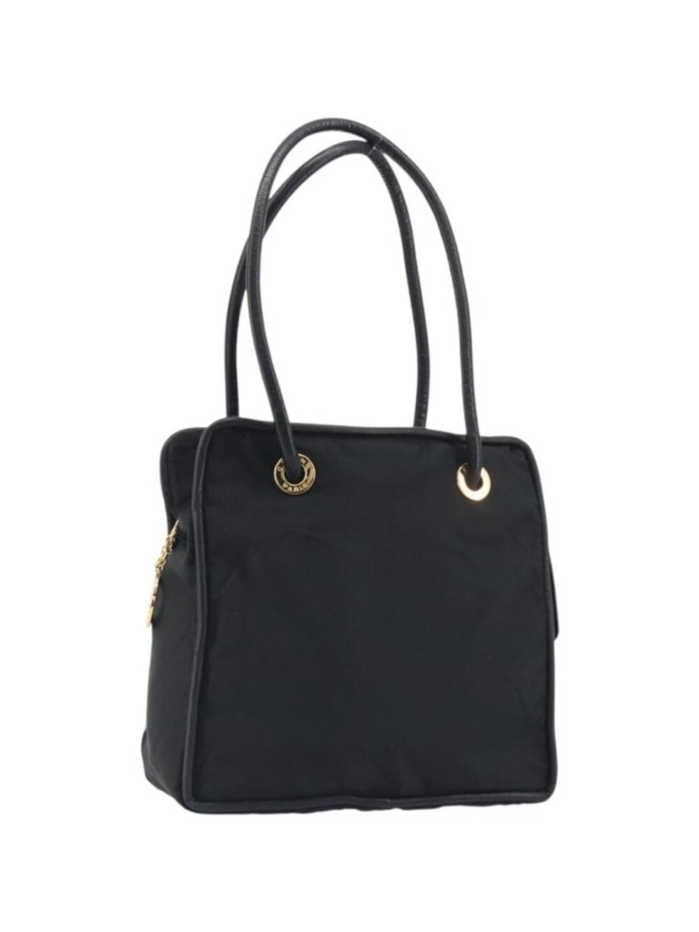 CELINE Circle Tote Bag Nylon Black Gold